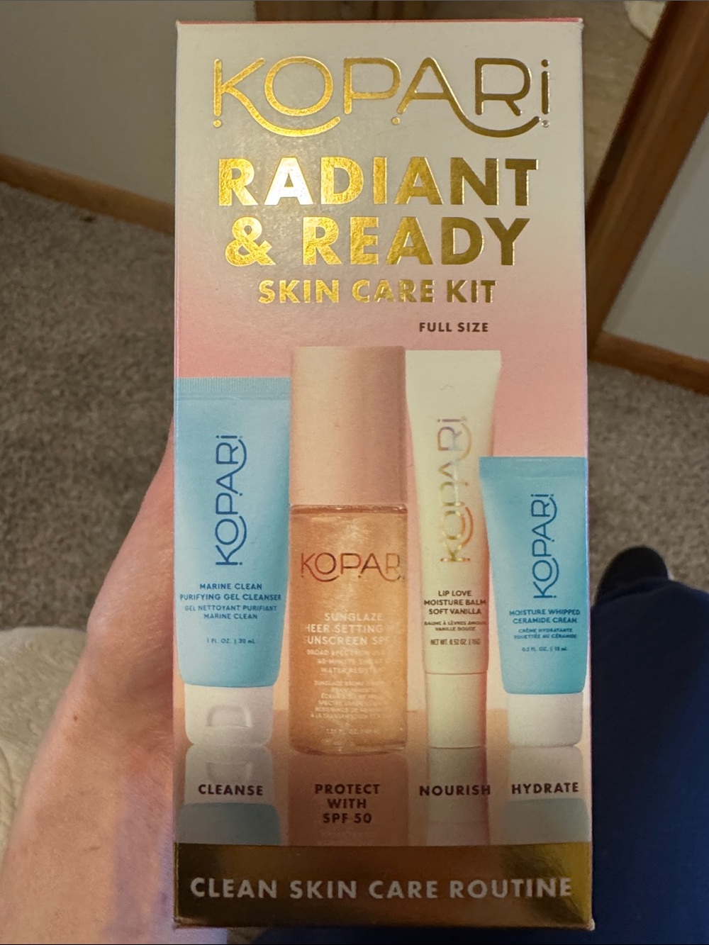 Kopari Radiant & Ready Skin Care Kit - Pink, Blue, Gold